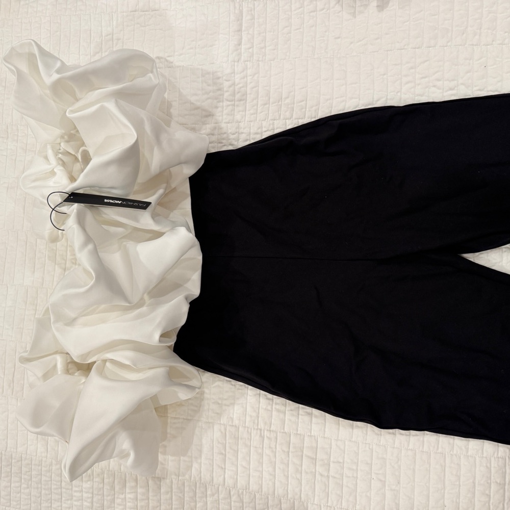 Elegant Black and White Jumpsuit